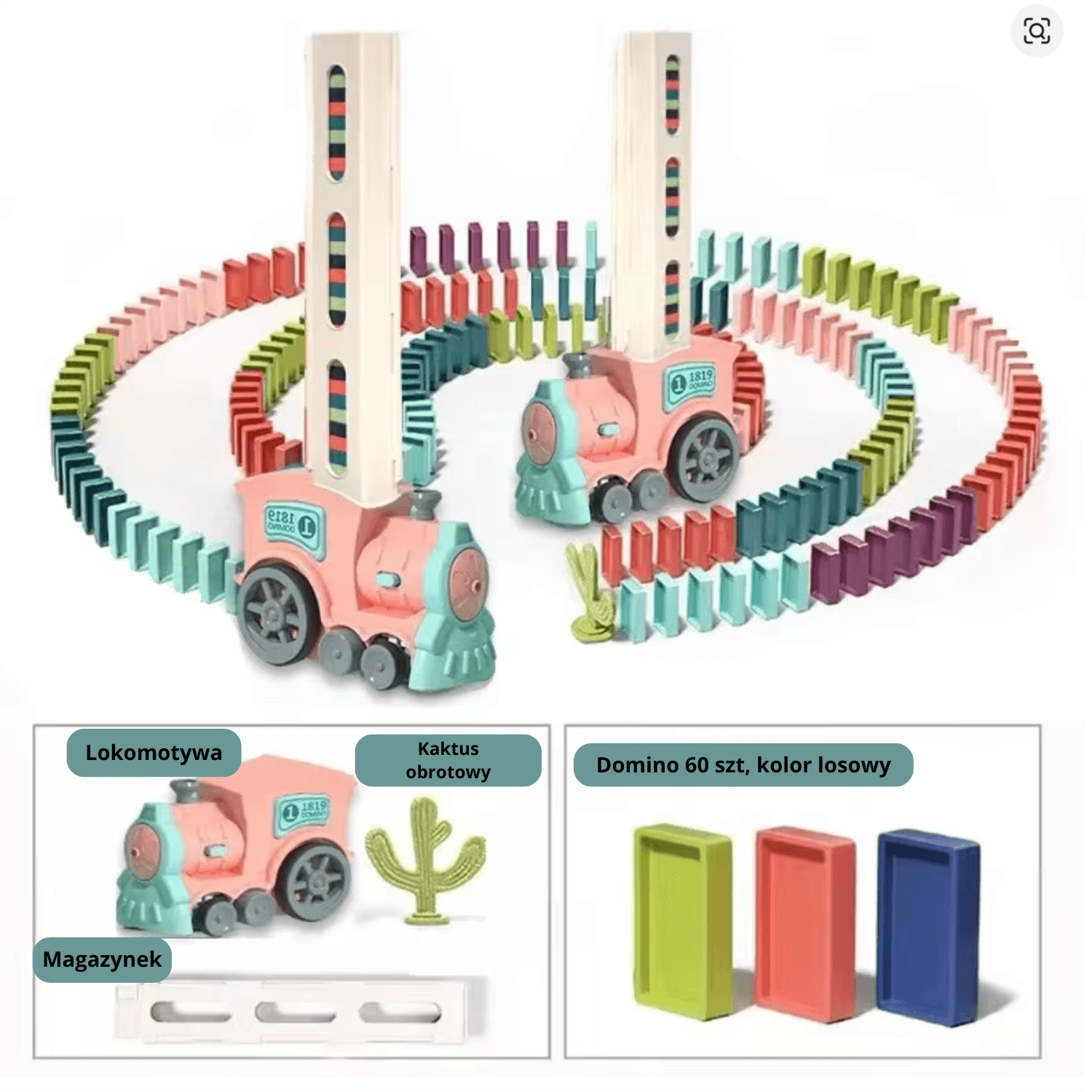 🚂 Pociąg Domino Master! Twoja osobista fabryka frajdy! 🌈 Aż 63 elementy!